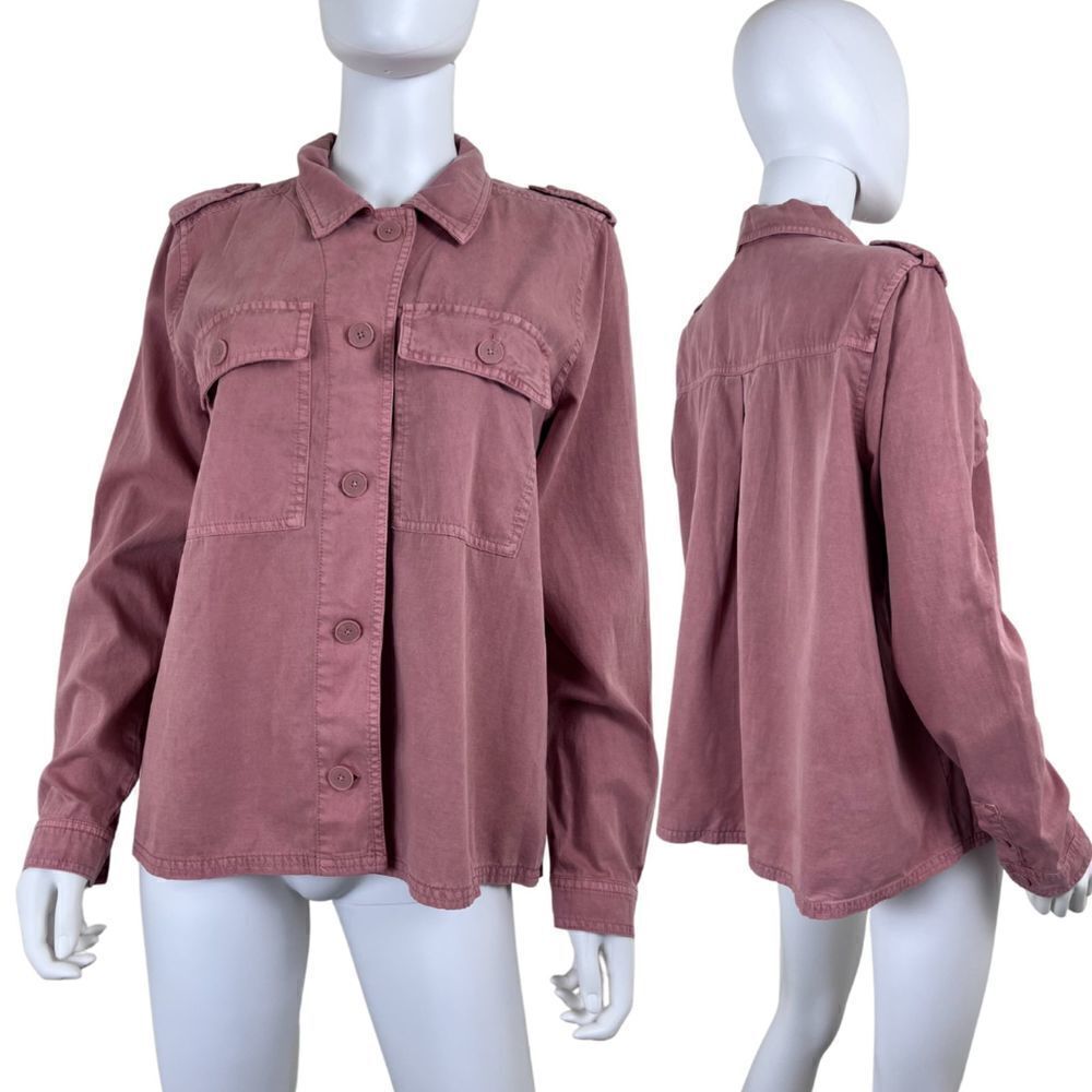Lucky Brand Women Size L Utility Pink Cotton Lyocell Shirt Jacket NEW Shacket
